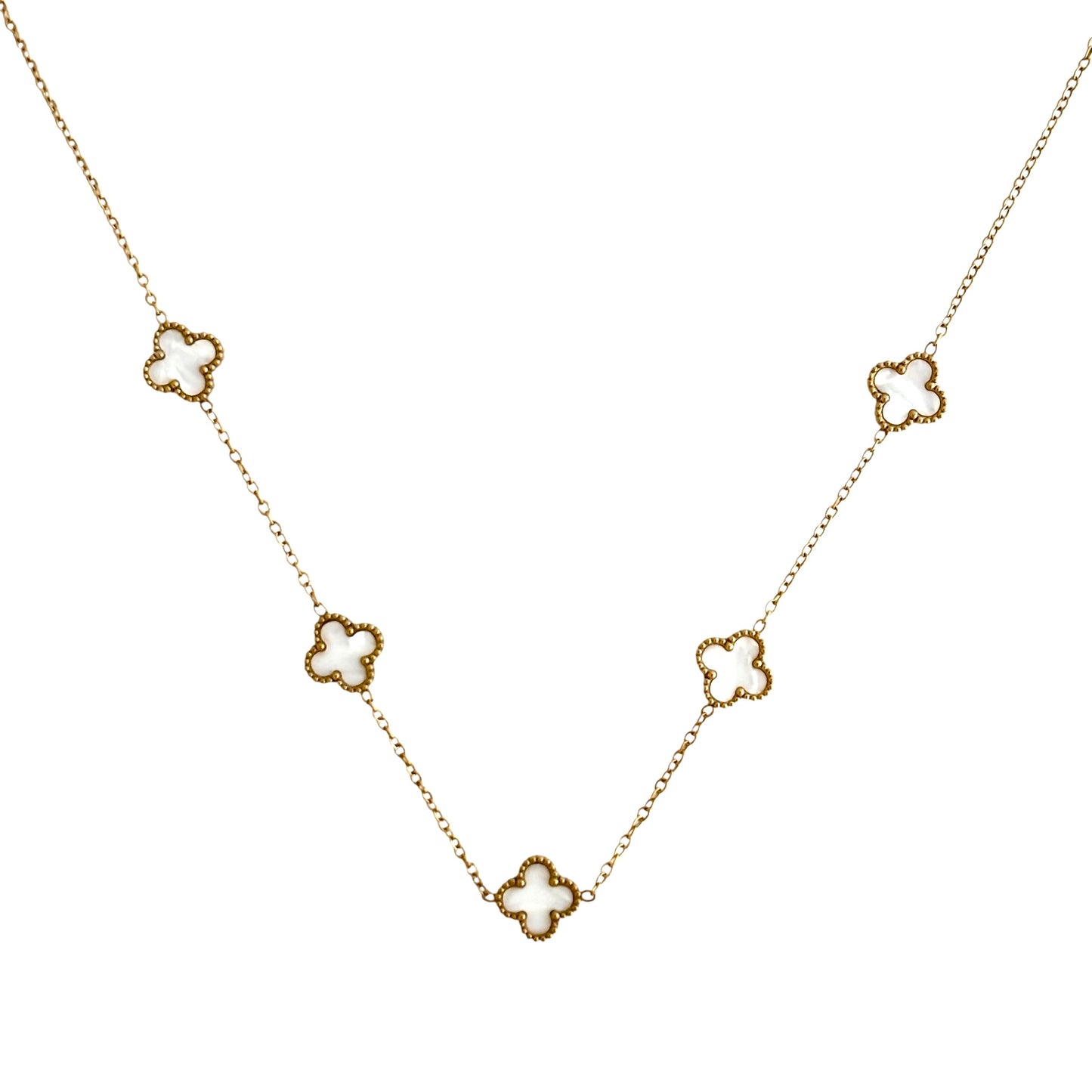 Collier trèfle [BLANC]