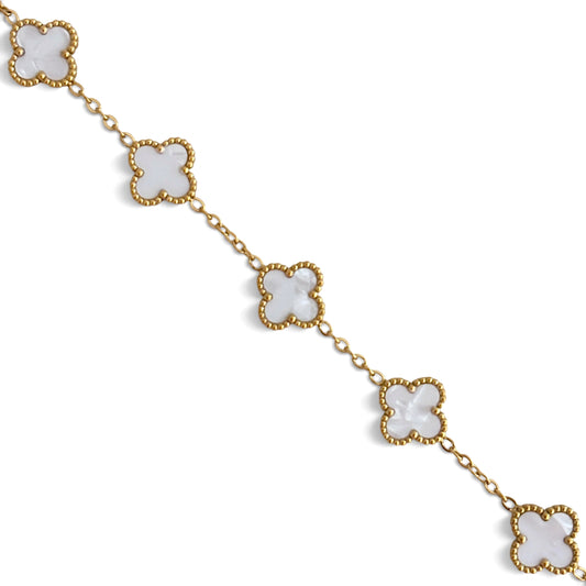 Bracelet trèfle [BLANC]
