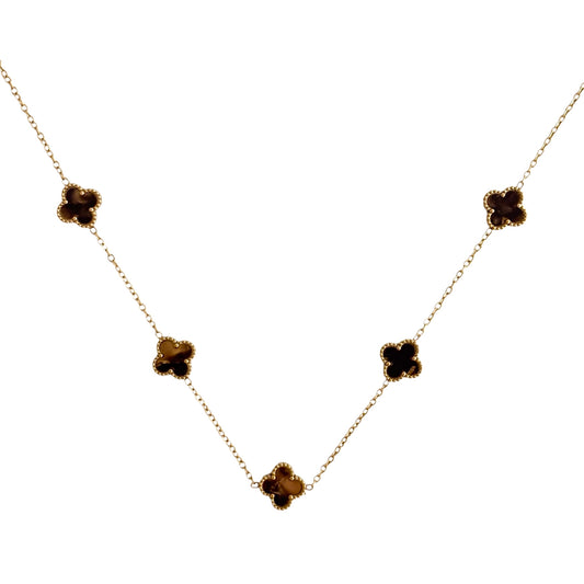 Collier trèfle [MARRON]