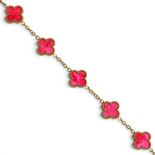Bracelet trèfle [ROSE FUCHSIA]