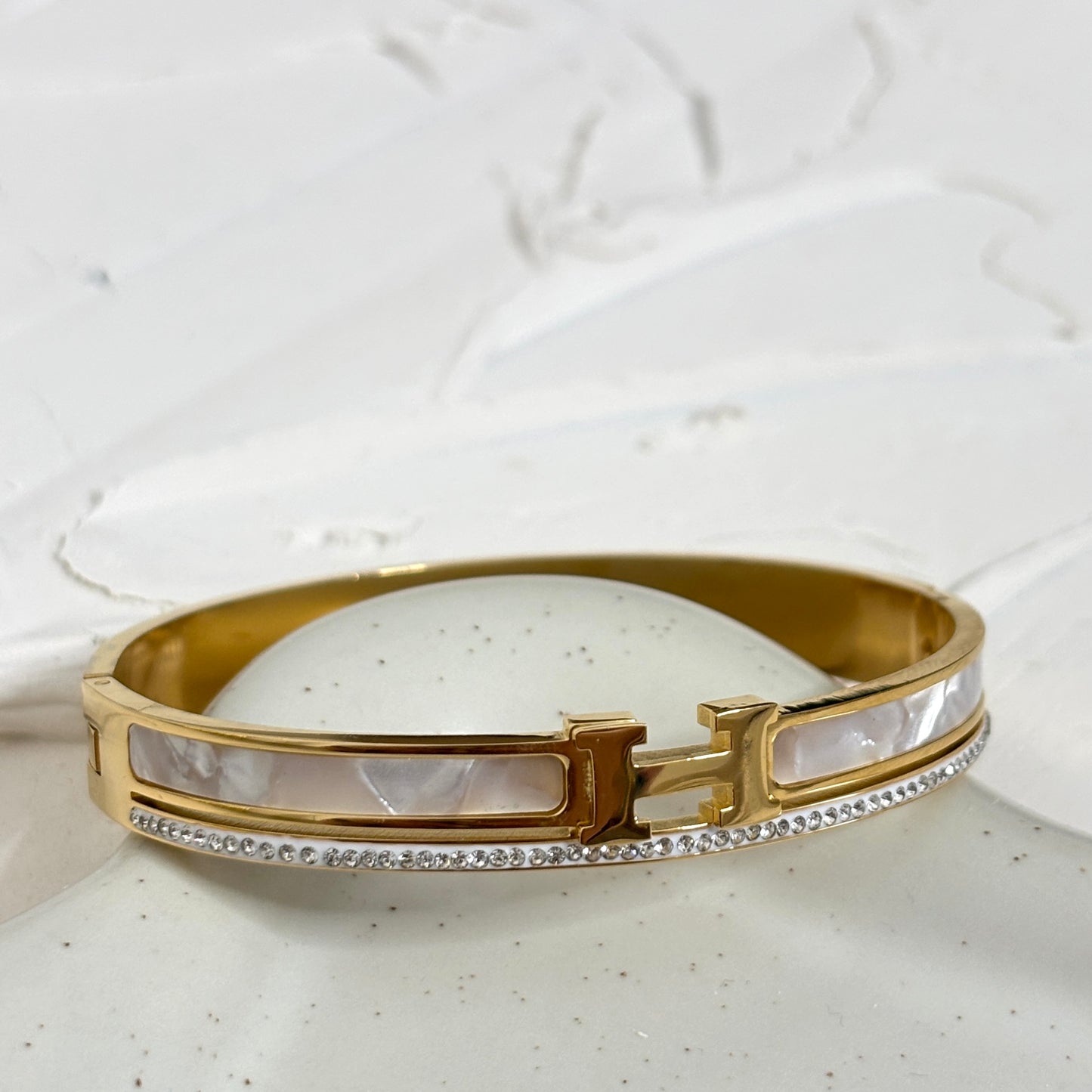 Bracelet H marbré [GOLD]