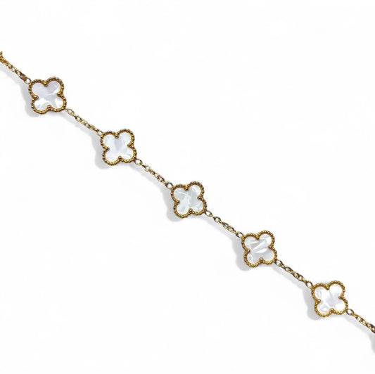 Bracelet trèfle [BLANC]