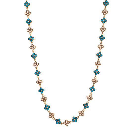Collier Flower [TURQUOISE ET GOLD]