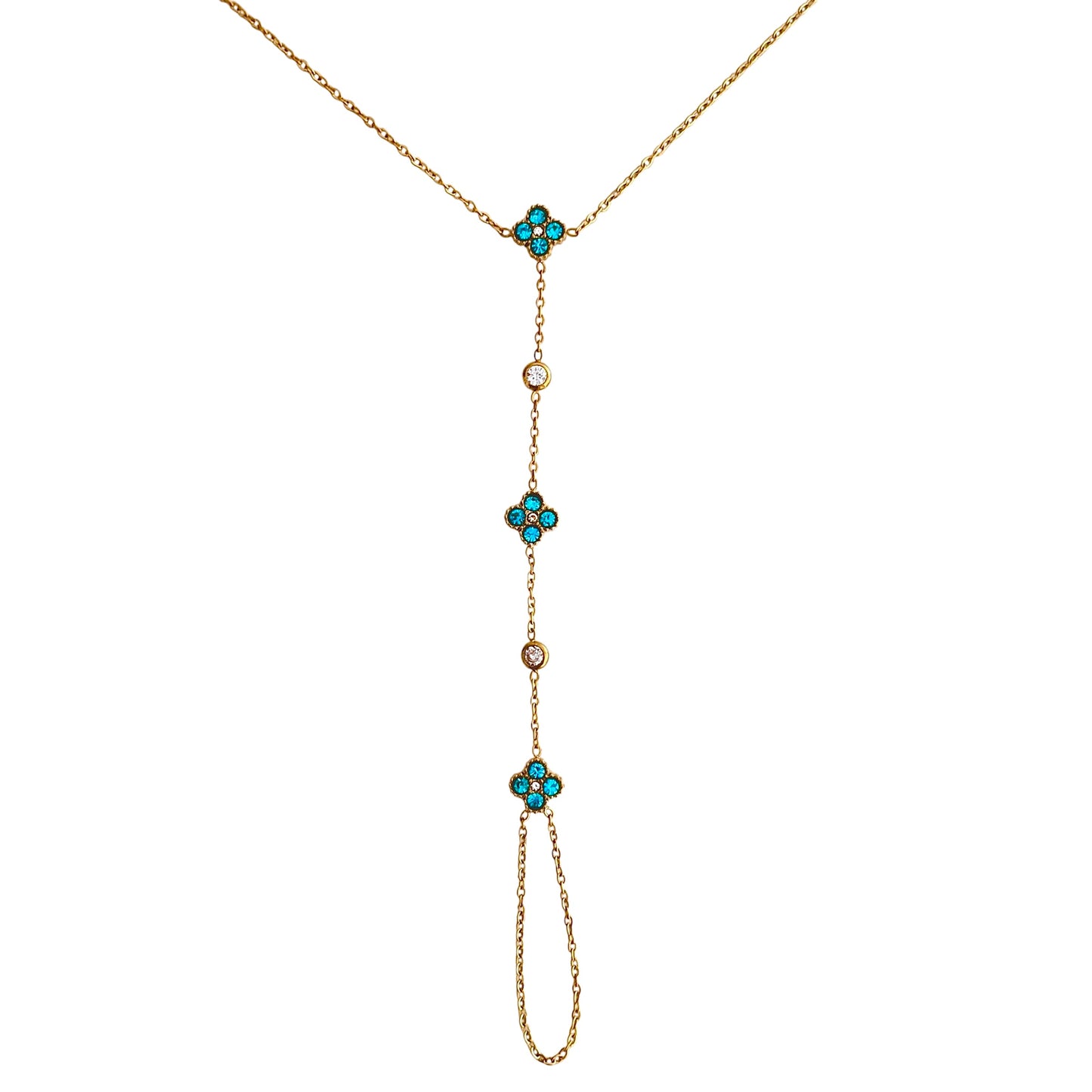 Chaîne de main Flower [TURQUOISE]