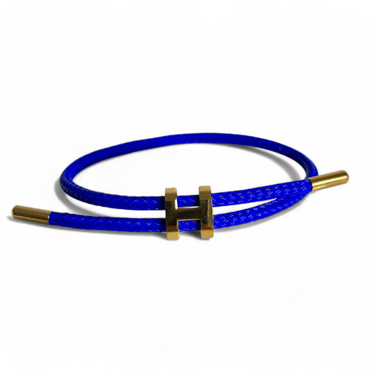 Bracelet H corde [BLEU ROI]