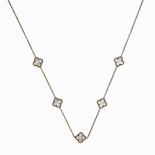 Collier trèfle [BLANC]